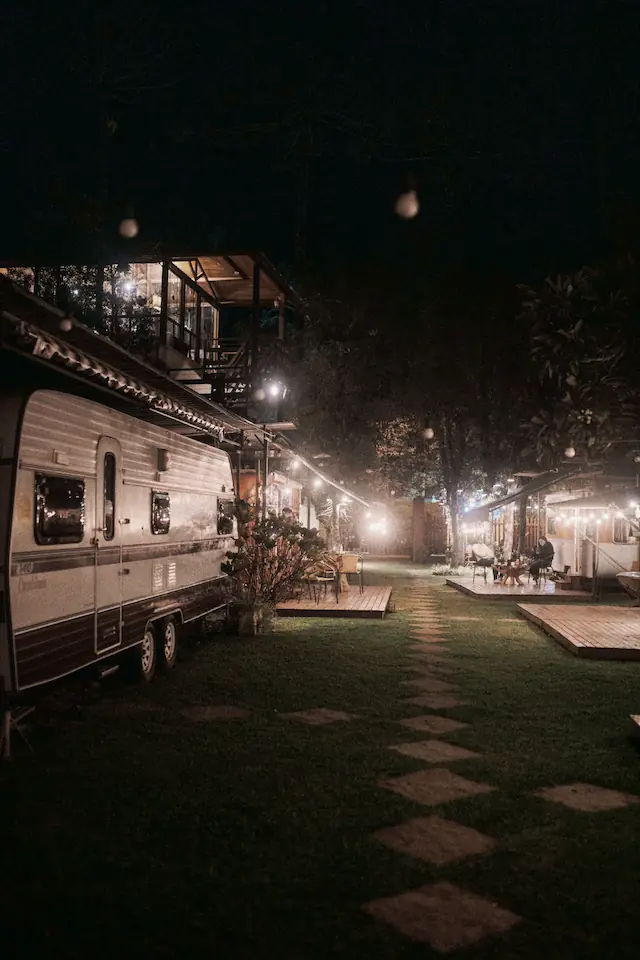 Campsite in the dark.