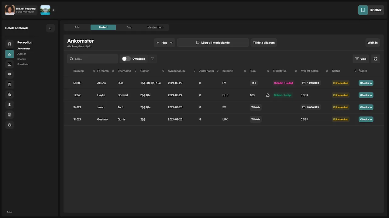 Screenshot of the modular visit platform.