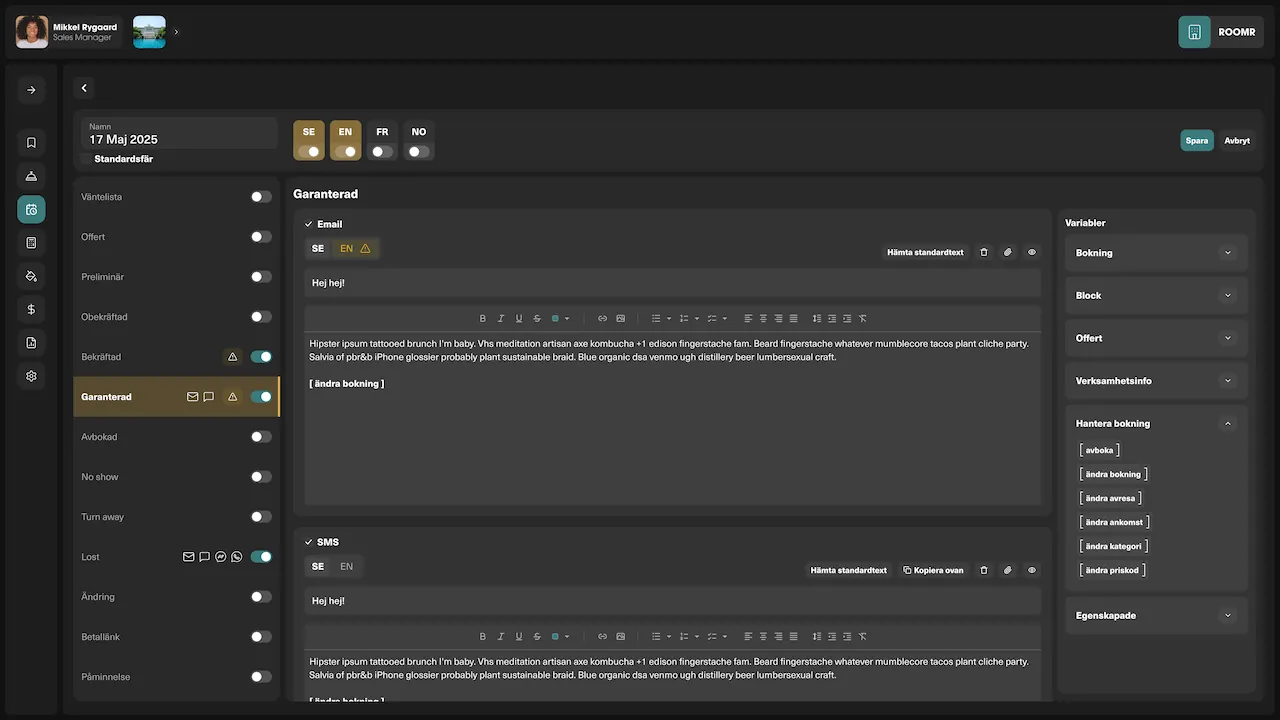 Screenshot of the modular visit platform.