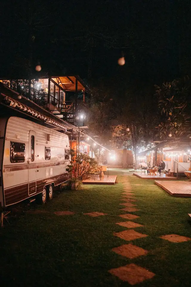 Campsite in the dark.