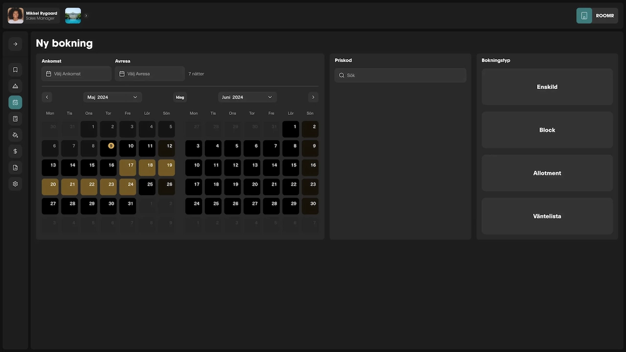 Screenshot of the modular visit platform.