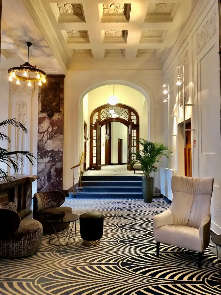 hotel entrance and lobby