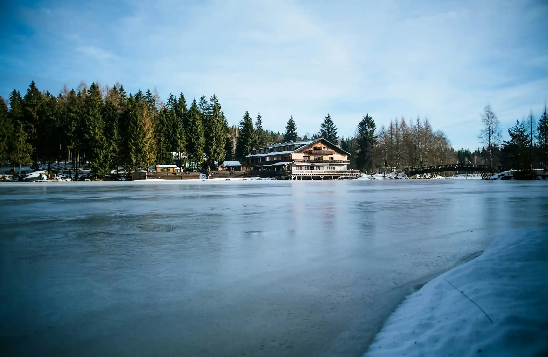 a lakeside hotel